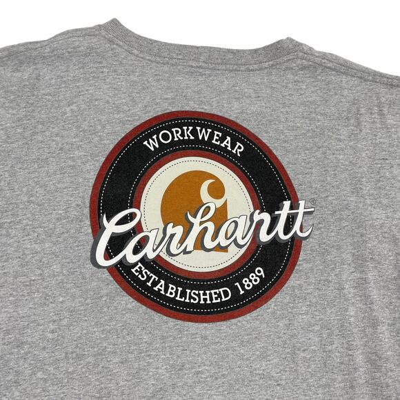 Carhartt Short Sleeve Pocket T Shirt Gray Mens 2XL - Picture 7 of 7